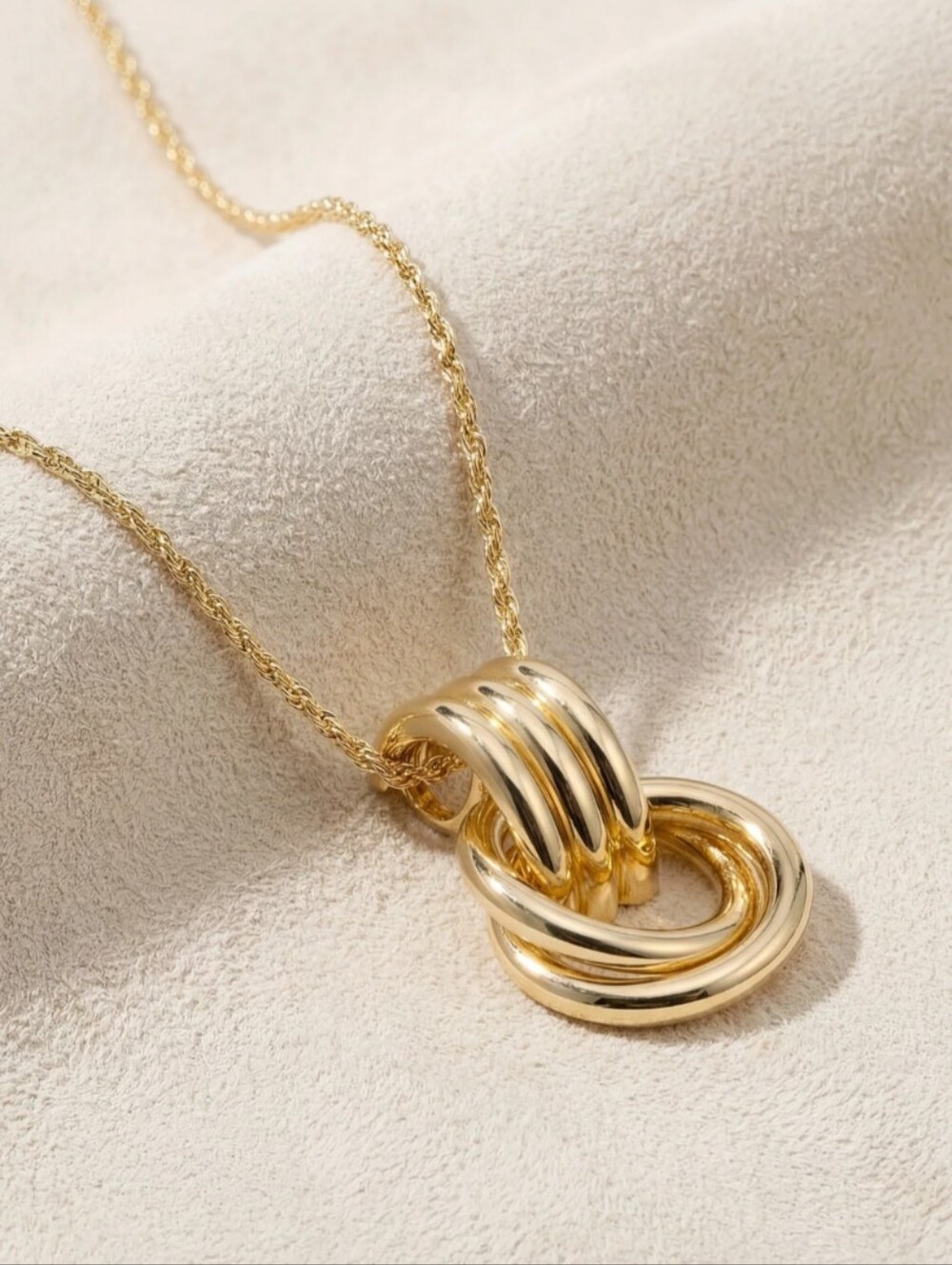 Sophie Blake Lana NIB 14K Gold Sterling Silver Knot Pendant Necklace Rope Chain